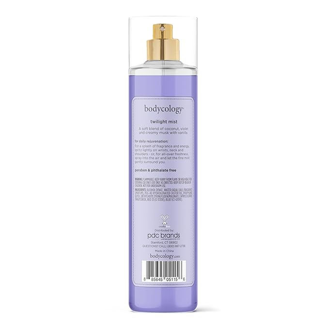 Bodycology Long-Lasting Fragrance Body Mist, Twilight Mist, 8 fl oz (Pack of 2)