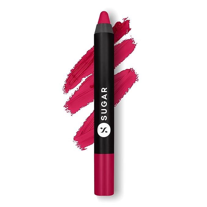 SUGAR Cosmetics Matte as Hell Crayon Lipsticks for Women Lasts Up To 8+ Hours Lip Crayon with Sharpener 2.8 g (Pack of 1) 22 DONNA PINCIOTTI