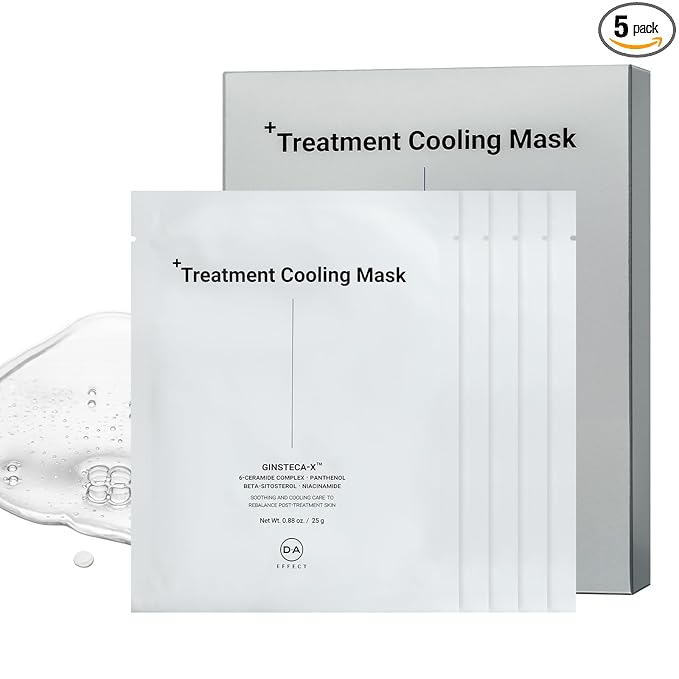 DA EFFECT Cooling Treatment Sheet Mask – Skin Protection & Barrier Repair Care for Stressed, Irritated Skin | Post-Treatment Care | Calming, Hydrating Face Mask | 25g x 5 Sheets