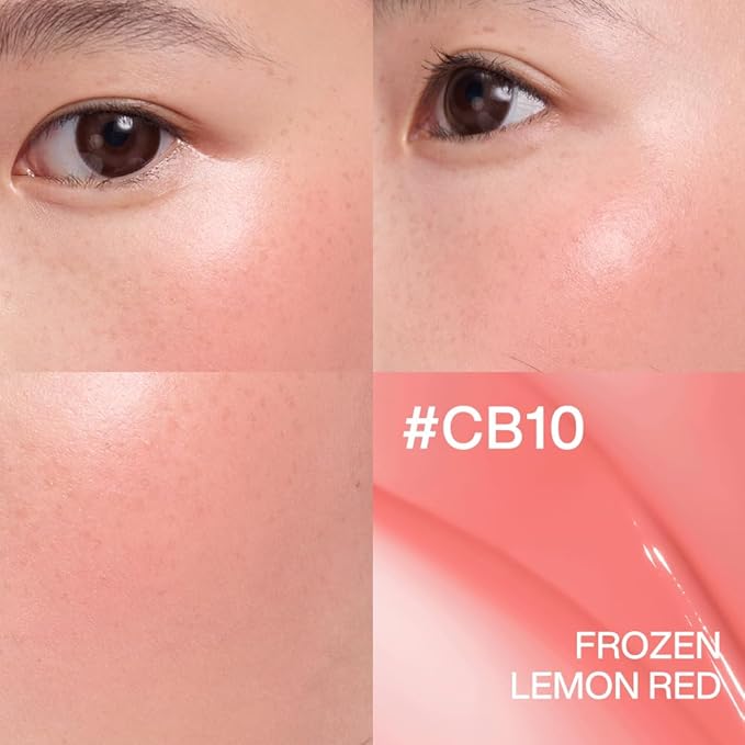 INTO YOU Cream Blush Air Cushion for Cheeks Eyes, Moisturizing, Lightweight, Dewy Finish Face Makeup, Long Wearing, Buildable, Blendable, Pigmented Blush, for All Skin Tones, CB10 Frozen Lemon Red
