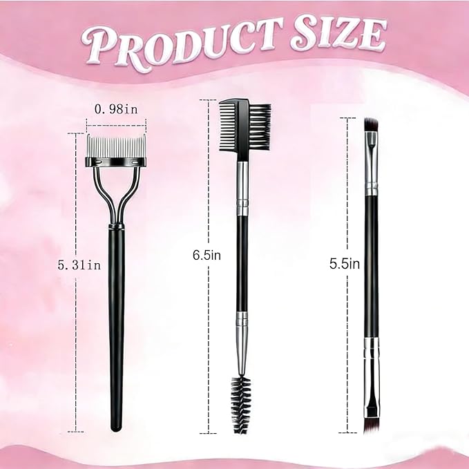 Eyelash Separator Tool Eyelash Comb, Professional Mascara Applicator Definer Eye lash Brush Clump Remover Arc Designed with Comb Cover Eye Makeup Tools for Combing, Separating Lashes (Black)