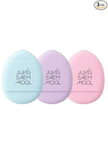 JUNG SAEM MOOL Skinny Tap Puff 3pcs Macaron Edition, Mini Precision Puff for Concealer and Touch-Up, Ultra-Slim Fitting Makeup Sponge for Seamless Coverage Around Nose Eyes Lips, Korean Beauty Tool