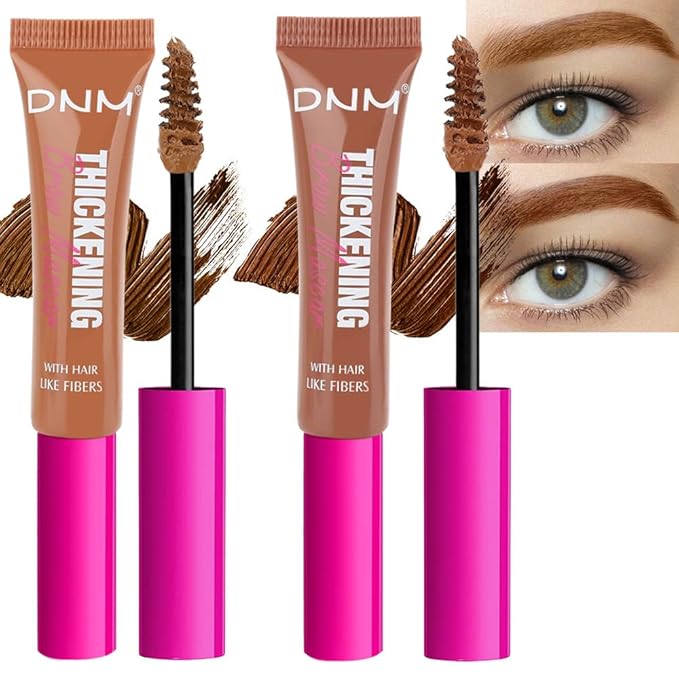 Tinted Thickening Brow Mascara,Tinted Eyebrow Gel,Waterproof, Transfer-proof, Brush to Fill in Eyebrows and Cover Gray Hairs - Cruelty Free (2pcs 03 Auburn &04 Rich Auburn)