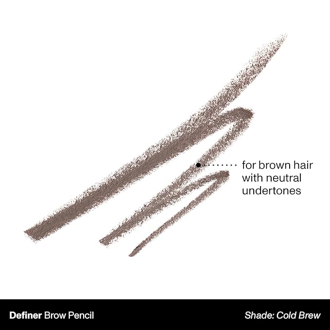 Morphe Definer Dual-Ended Brow Pencil & Spoolie - Eyebrow Pencil with Precision Slanted Tip for Shaping, Defining & Filling - Smooth, No-Tug Formula - Cold Brew (0.003 oz)
