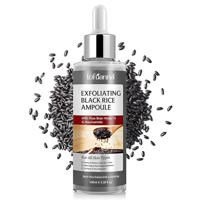 Black Rice Exfoliant, Peel Shot Glow Exfoliating Face Serum, Korean Skin Care Soft Exfoliating Body Scrub Dead Skin Cells, Blackheads Remover For All Skin Types 100ml