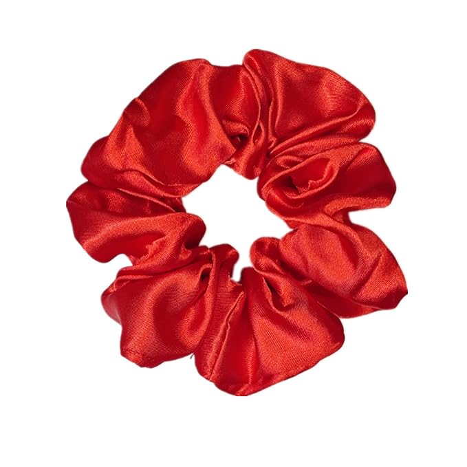 12 Pcs Satin Silk Scrunchies Soft Hair Ties Fashion Bands Hair Bows Elastic Bracelets Ponytail Holders Accessories for Women and Girls (4.5 Inch, Assorted Red)