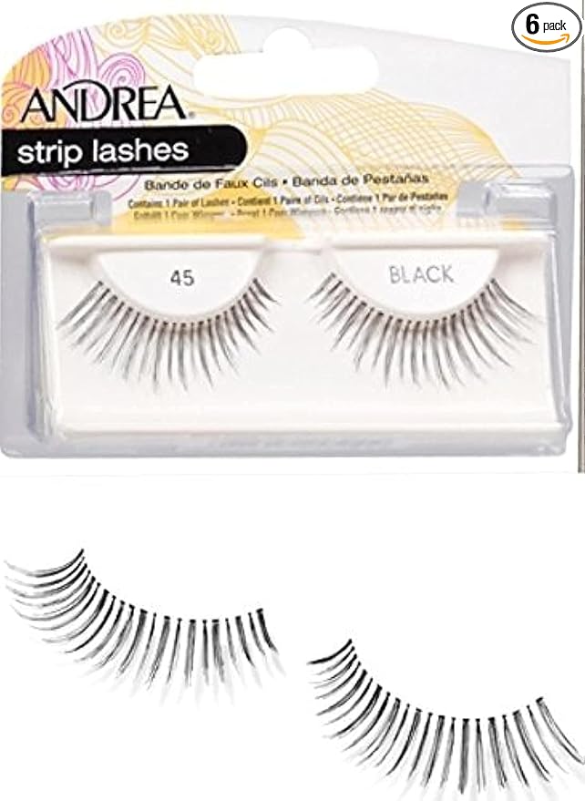 Andrea Lashes Strip Style 45 Black (6 Pack)