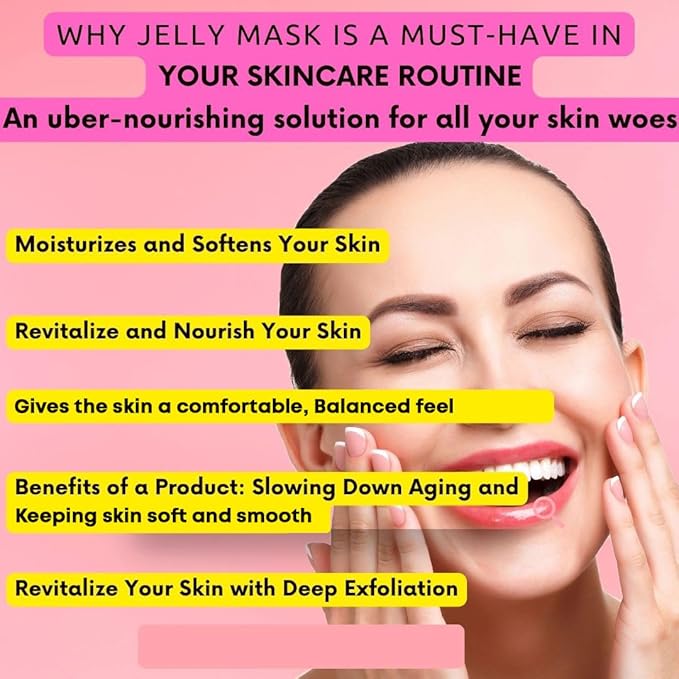 Luxury 24K Gold Facial Mask, Smoothing Rejuvenation Mask for Oily and Combination Skin, Jelly mask for Facials Professionals, Jelly Face Mask