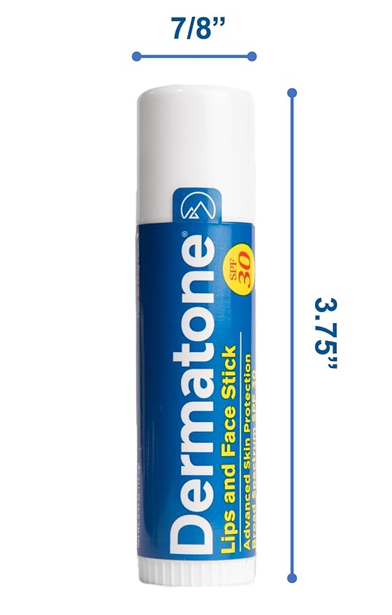 Dermatone Lips and Face Stick | Advanced Skin Protection | Skin Barrier| SPF30 | Moisturizing | Sooth & Replenish | Big Spot Stick 0.5oz