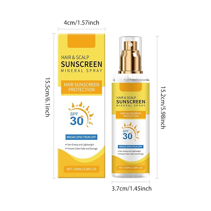 2 Pcs Hair and Scalp Sunscreen Spray SPF 30, Weightless Invisible Mist UV Protection Hair and Scalp Sunscreen Spray Non Greasy.