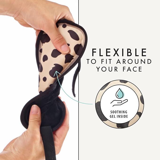 Fit+Fresh Cooling Gel Eye Mask & Cold Head Wrap - Migraine Ice Pack for Relief