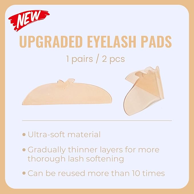PERMANIA Lash Lift Pads Softening, 2Pcs Professional Korean Lash Lift Ultra Thin Eyebrow Covering Film (Orange)