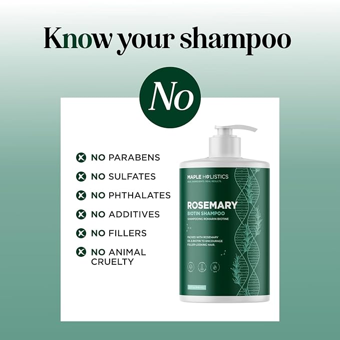 Volumizing Biotin and Rosemary Shampoo - Vegan Rosemary Biotin Shampoo for Thinning Hair for Women and Men with Nourishing B Vitamins & Tea Tree Oil - Paraben Silicone & Sulfate Free (32 Fl Oz)