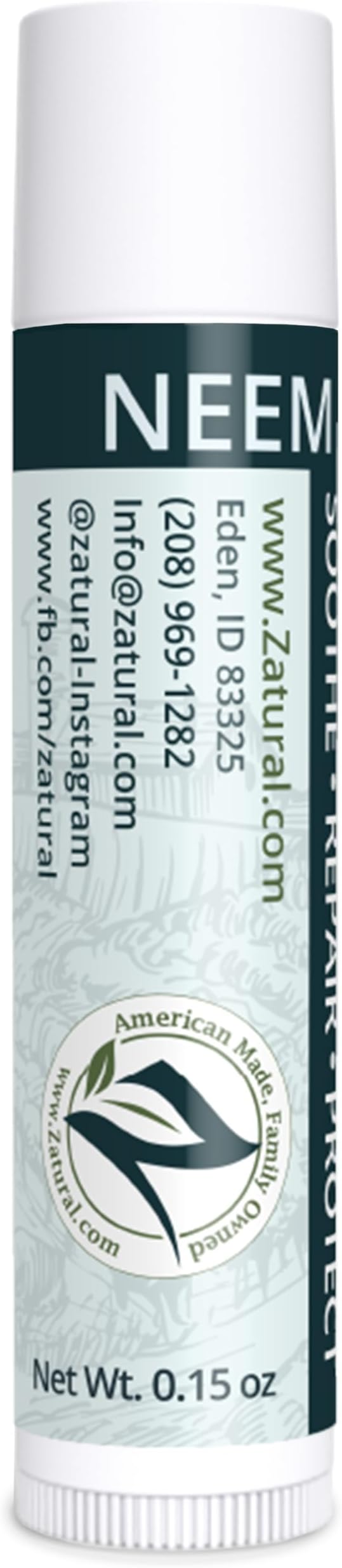 Zatural Neem Lip Balm with L-Lysine | Daily Conditioning Lip Moisturizer with Botanical Oils & Natural Waxes | Softening Lip Care (1 Tube)