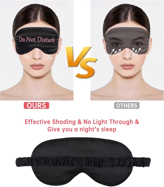 4 Pack Eye Mask for Sleeping Silky Funny Soft Satin Sleep Shade Cover Blindfold with Elastic Strap Travel Nap Blackout for Women Men