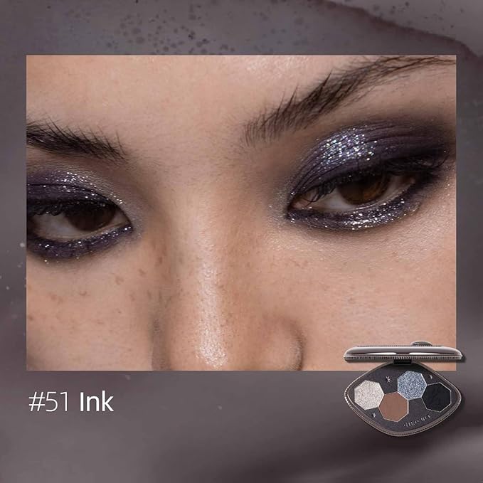 GIRLCULT 4-Color Eyeshadow Palette - Highly Pigmented Matte & Glitter Long-Lasting Eyeshadow Quad, Blendable Radiant Finish with Built-in Mirror for Precision Application #51