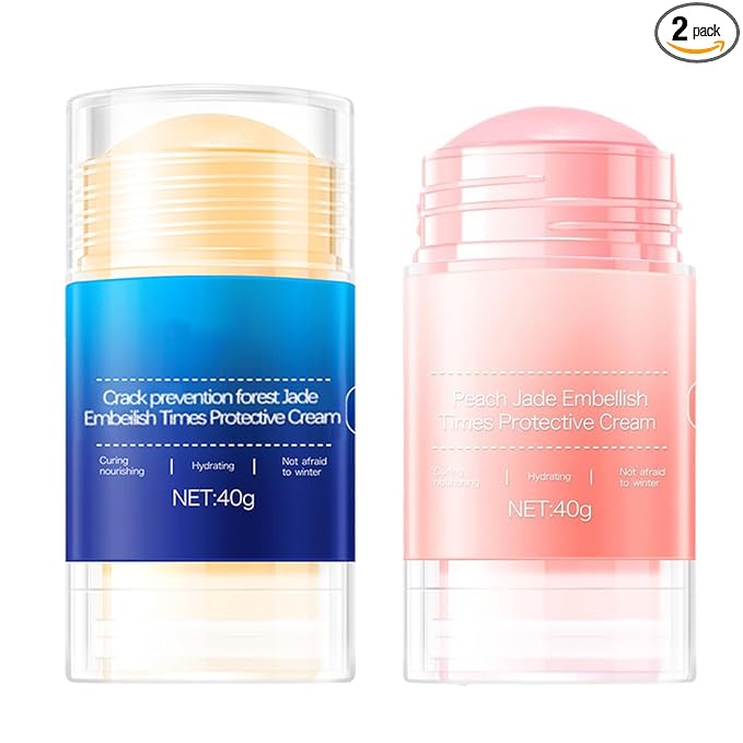 Feet Cracking Prevention Stick,Anti-Cracking Foot & Hand Cream Moisturizer for Dry Cracked Heel Feet, Knee, Elbow, Foot Balm Stick for Callus Remover & Dead Skin Softener (Pink+Blue)
