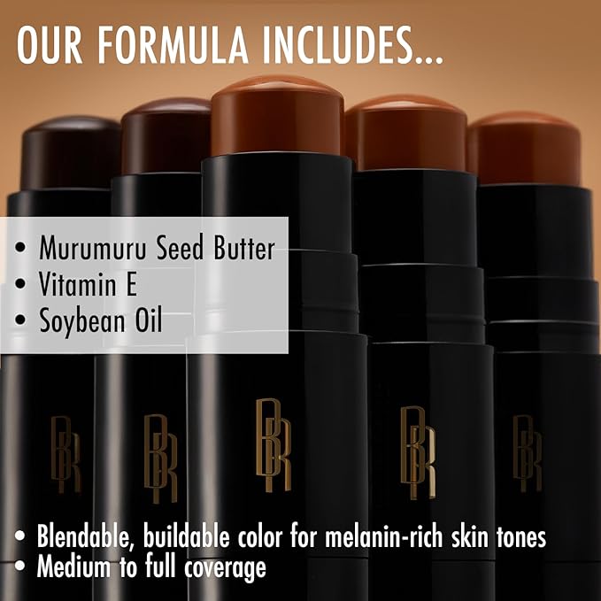 Black Radiance Color Perfect Foundation Stick with Soft Brush Applicator Duo – Buildable, Blendable Versatile Pigment-Rich Formula - Beautiful Bronze