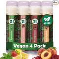 Earth's Daughter Vegan Lip Balm 4-pack, Beeswax Free Lip Balm, Natural, Organic Flavors - Assorted Flavors, Plant Based Vegan Chapstick, Moisturizer