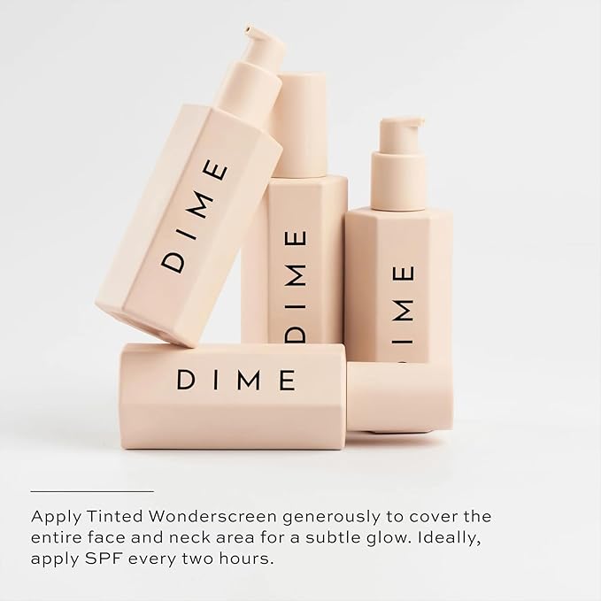 DIME Beauty Tinted Glow Wonderscreen SPF 30 - Mineral Tinted Moisturizer for Face with 19% Zinc Oxide, Skin-Enhancing Tone-Evening Sunscreen, Glow-Enhancing Tint, Vegan, Cruelty-Free, 50 g