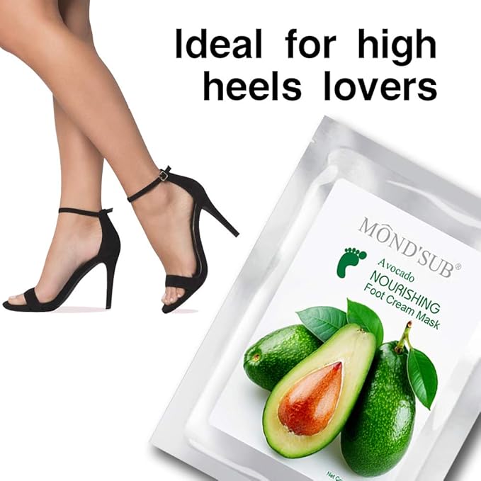 [5 Pairs] MOND'SUB Moisturizing Feet Masks & Avocado Oil Moisturizing Organic - Baby Feet Hydrating Mask for Dry Skin - Instantly Healing Dry Cracked Feet With Natural Oil
