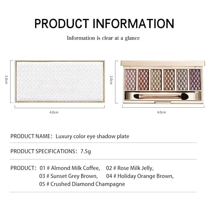 Neutral Metallic Glitter Eyeshadow Palette, 6 Color Silver Rose Gold Bronze Sparkle Eyeshadow Set, Long-Lasting Blendable Shimmer Eye Makeup for Soft Glam Party Look, Makeup Gift for Women