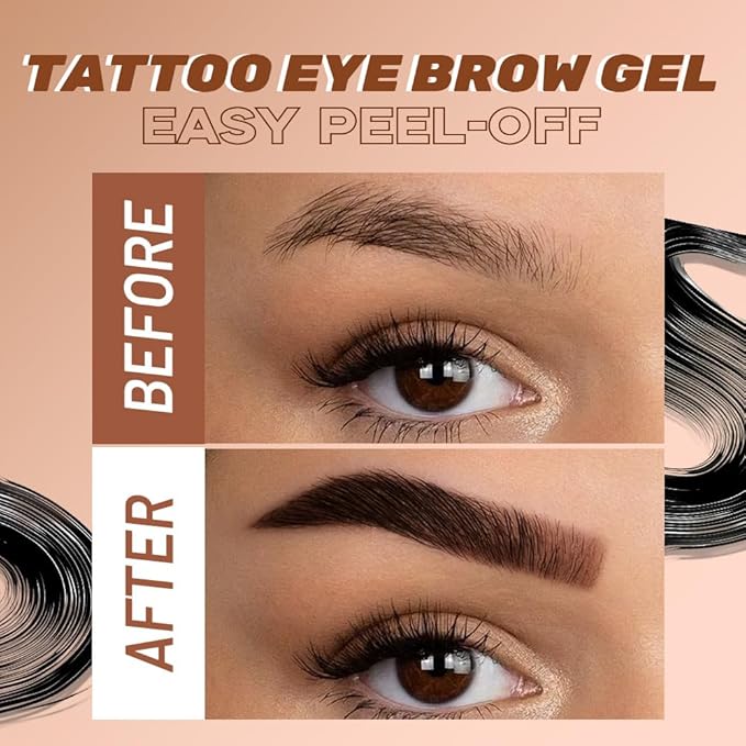Peel Off Eyebrow Gel for Women, Fuller & Defined Looking Brows, Brown Espresso Taupe Auburn Chocolate, 5 Days Long-Lasting Waterproof Sweatproof, Gift for All Skin Types (04-Chocolate)