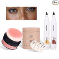 MARBUROLY Natural Freckle Nude Warm Blush Makeup Kit- Liquid Fake Freckle Air Cushion, 2 Colors Freckle Pen, Powder Cushion Blush, Waterproof Long Lasting Freckles Marker for Cheek