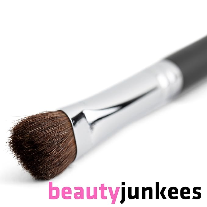 Angled Eyeshadow Brush Eyeshadow Blending Brush - Beauty Junkees Pro Angled Shading Eye Shadow Brush for Brow Bone Highlighter, Concealer, Crease, Inner Eyes, Corner, Nose Contour Makeup