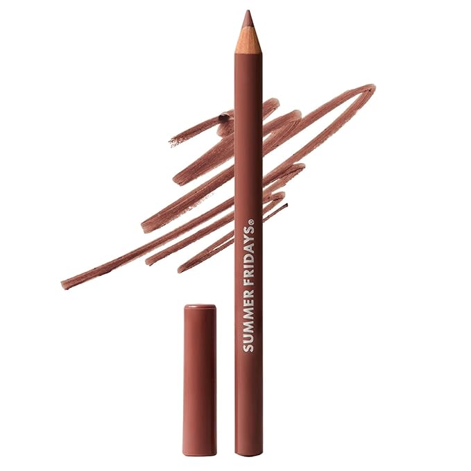 Summer Fridays SoftLine Lip Liner Pencil - Creamy, Long-Lasting Matte Lip Pencil for Sculpted Definition - Skin Care Infused Makeup with Hyaluronic Filling Spheres + Jojoba Oil - Toffee (1.02 g)