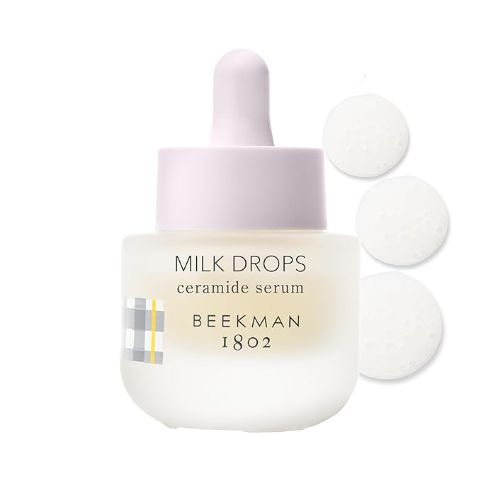 Beekman 1802 Milk Drops Ceramide Face Serum – Hydrating Barrier Serum with Goat Milk, Ceramides, Squalane & Hyaluronic Acid – Lightweight, Fragrance Free – For Oily & Acne-Prone Skin – 0.5 fl oz