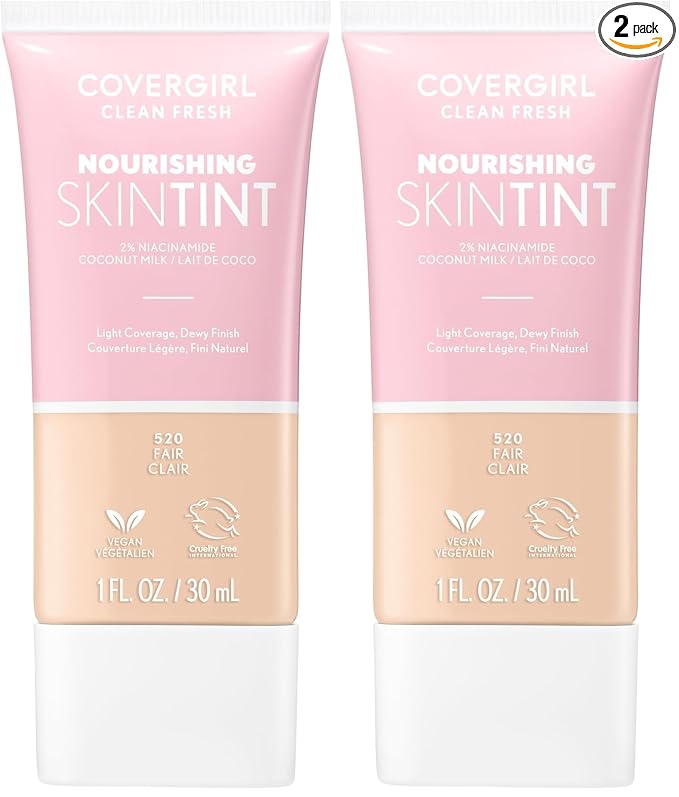COVERGIRL Clean Fresh Skin Milk Foundation, Fair, 1 Fl Oz (Pack of 2)