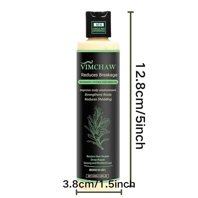 Organic Rosemary Shampoo for Scalp Care - Invigorating Herbal Formula with Mint & Biotin - Strengthening & Volumizing Hair Wash for Thinning Hair, Sulfate-Free (100ml)