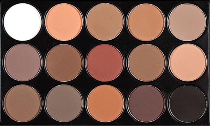 Pure Vie Professional Highlight Eyeshadow Palette Makeup Contouring Kit - 15 Colors Highly Pigmented Nudes Warm Natural Matte Shimmer Cosmetic Eye Shadows Pallet Powder Palette - Holiday Gift Set