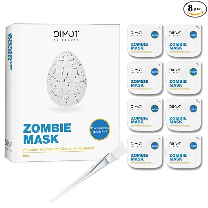 2025 New Zombie Facial Mask - Hydrating & Tightening Face Mask, Lifting, Deep Cleansing Pore, for Women & Men, 1 Box 8Pcs