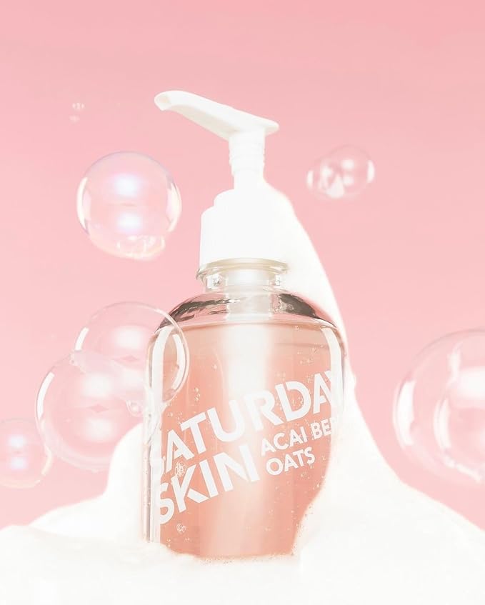 Saturday Skin Hydrating Gentle Facial Gel Cleanser Makeup Remover Sensitive Skin Face Wash Antioxidant Vitamin Brightening Smoothing | Korean Skin Care CICA Acai Berry Oats