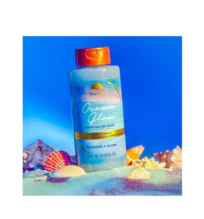 Tree Hut Ocean Glow Hydrating Foaming Gel Body Wash, 18 fl oz Ocean Glow Hydrating Fragrance Mist, 5.2 fl oz