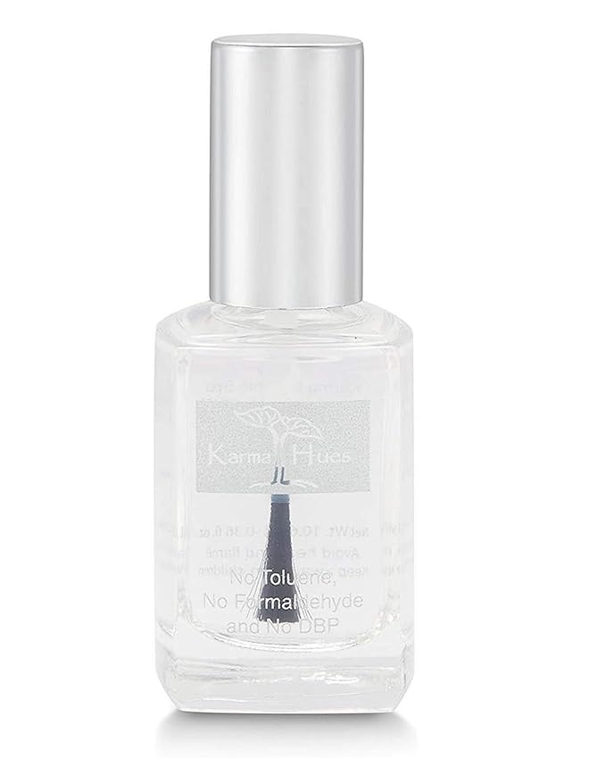 karma organic Triple 5 Base Coat Nail Polish - Nail Strengthening Base Coat Treatment, Non Toxic, Hardens & Stimulates Nail Growth, 0.47 fl oz