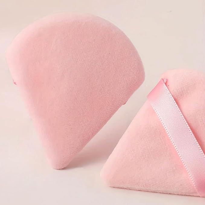 24 Pcs Triangle Powder Puff, Cotton Makeup Puff, Washable Face Powder Puff for Women Girls (24LP)