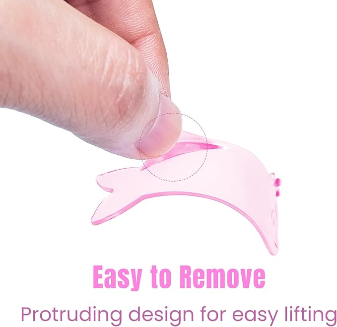 Libeauty Flat Lash Lift Shields, Ultra Thin Korean Flat Shields for Step 1 Perm/Lift, Flexible Use as Eye Patches or Lift Ribbon, Dolphin-Shaped Design for Easy Pick Up