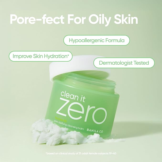 BANILA CO Clean It Zero Pore Clarifying Balm Duo | 180ml + 100ml | Korean Cleansing Balm for Oily & Acne-Prone Skin | AHA-PHA & Tea Tree | Vegan