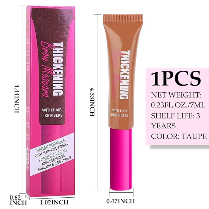 Tinted Thickening Brow Mascara,Brow Glue Eyebrow Gel,Waterproof, Transfer-proof, Brush to Fill in Eyebrows and Cover Gray Hairs - Cruelty Free - Light Medium Brown (1pc 03 Auburn)