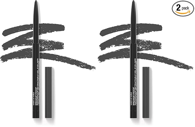 wet n wild Breakup Proof Waterproof Retractable Gel Eyeliner Charcoal (Pack of 2)