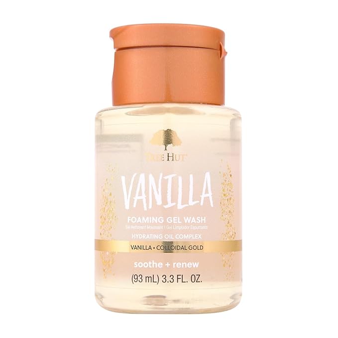Tree Hut Vanilla Mini Body Wash, Travel Size Shower Gel w/Shea Butter & Essential Oils, Soft Smooth Skin, Gentle Cleanser For All Skin Types, TSA Approved, Self Care Gifts for Women, 3.3 Fl Oz