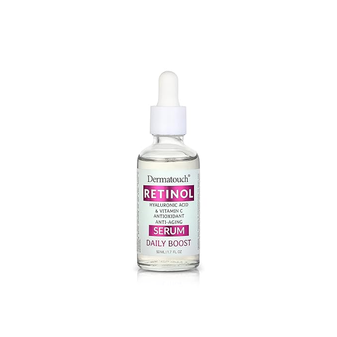 Dermatouch Retinol Serum With Hyaluronic Acid, Vitamin C & E, and Green Tea, Nourishing Daily Face Serum With Vitamins and Antioxidants, Clean Skin Care, Vegan, Gluten Free, Made in USA, 1.7 Fl Oz