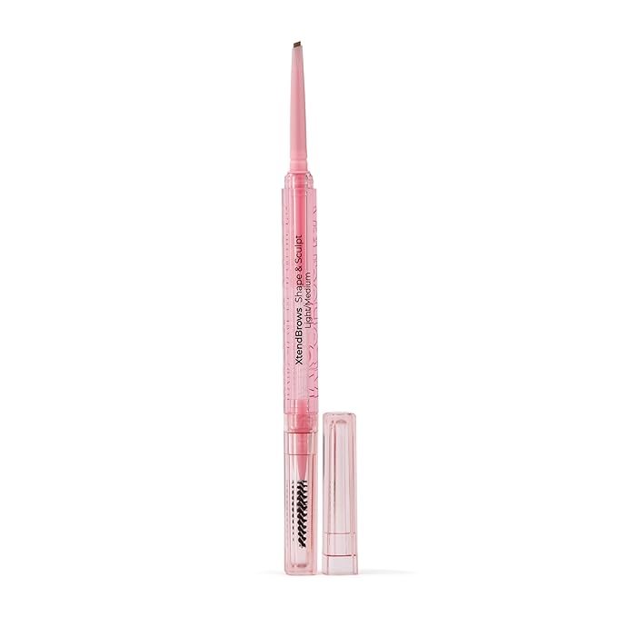 MCoBeauty XtendBrows Shape & Sculpt Brow Pencil - Light To Medium - Natural Look Eyebrow Filler Pen with Triangle Tip & Spoolie - Long-Wearing Definer for Fuller Natural Brows - Vegan & Cruelty Free