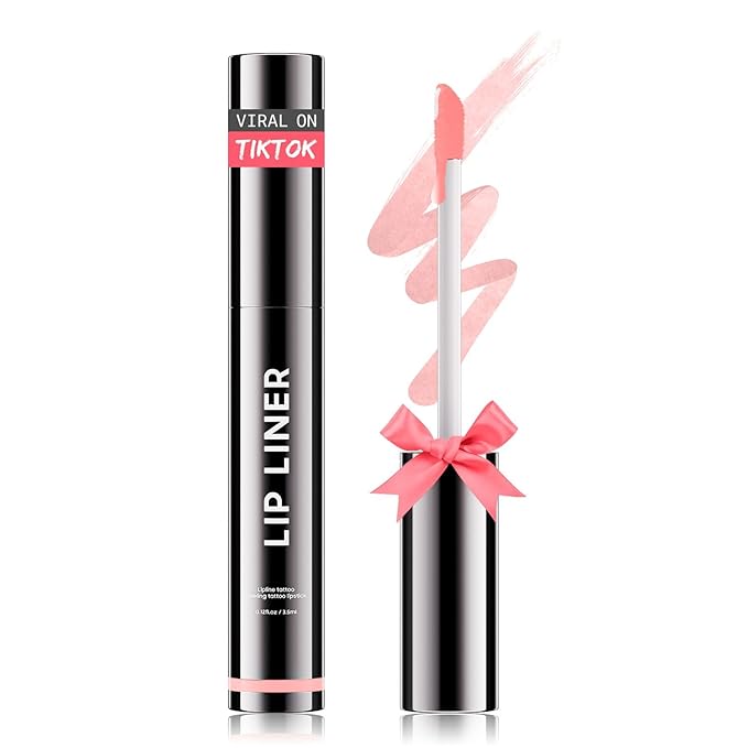Lip Stain Peel Off, Lip Liner Moisturizing Long-Lasting & Waterproof, Transfer Proof & Plumping, Non-Stick Cup, Pink Color