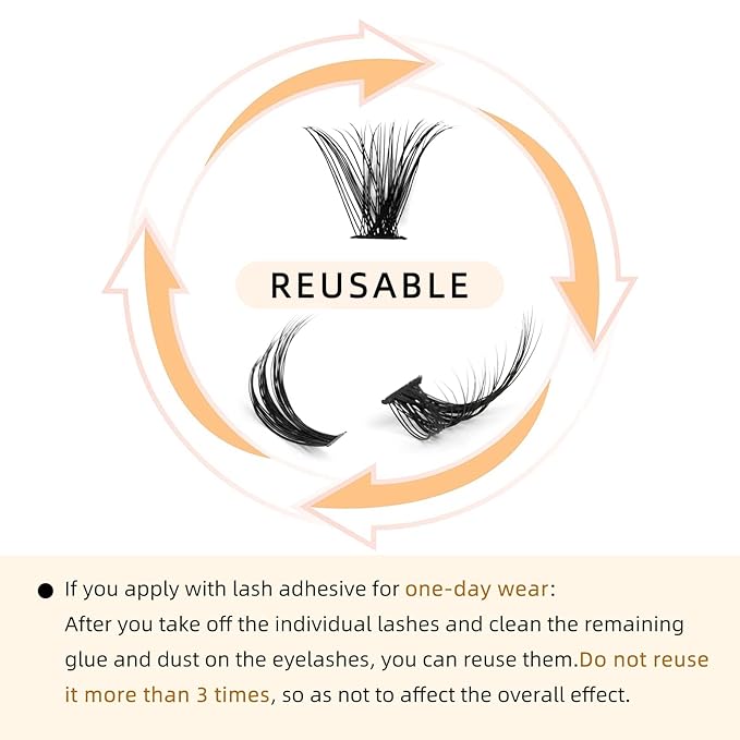QUEWEL Lash Clusters 240Pcs Individual Lashes 30D+40D D Curl 8-14mm Length DIY Lash Extension Soft False Eyelashes Wispy Cluster Lashes Easy to Create Natural Look At Home(30D+40D-D-MIX8-14)