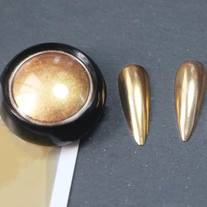 3 Jars Brown Chrome Nail Powder Kit Metallic Mirror Effect Copper Nail Art Chrome Powder for Nails Gel Set