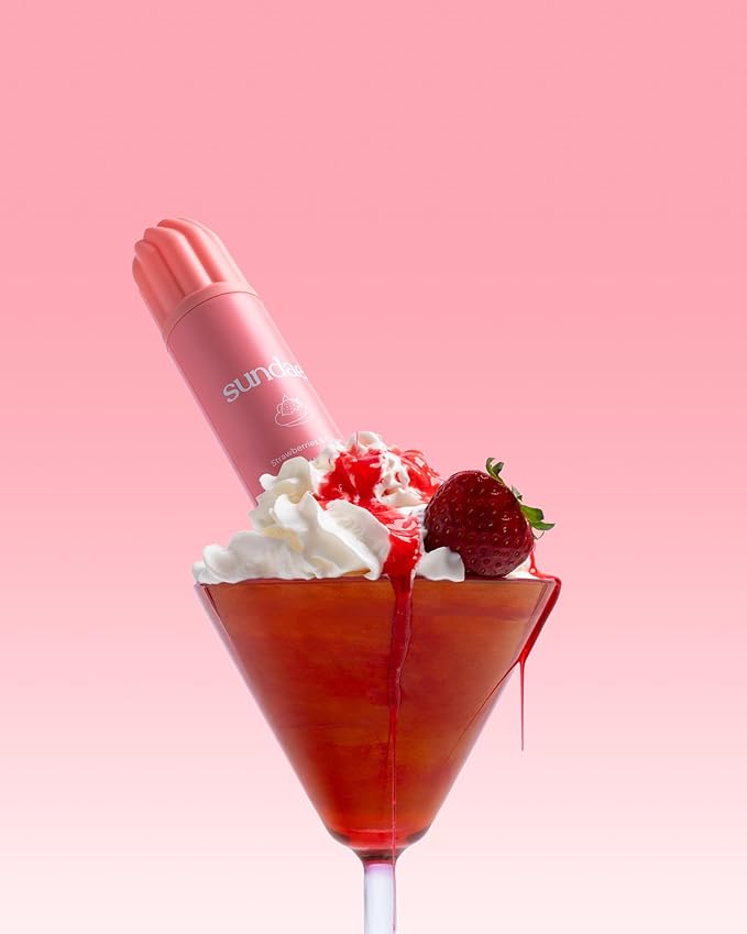 sundae Whipped Shower Foam Strawberries & Cream Foaming Body Wash 8.9 fl oz, 265ml with Kakadu Plum & Finger Lime